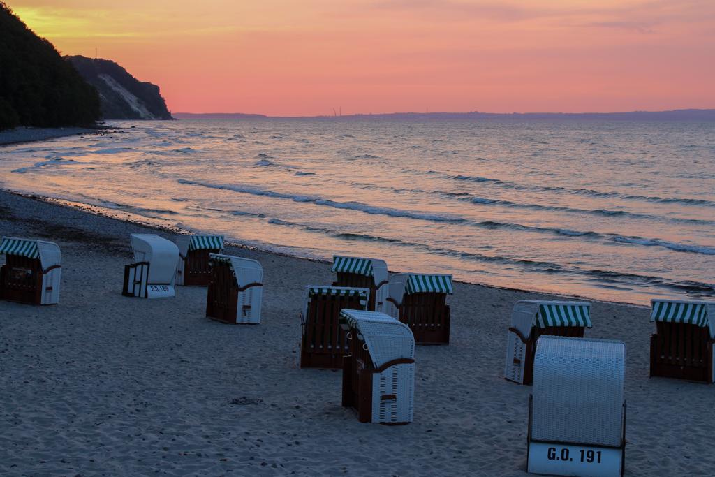 Sunset on Sellin beach on Rügen Island