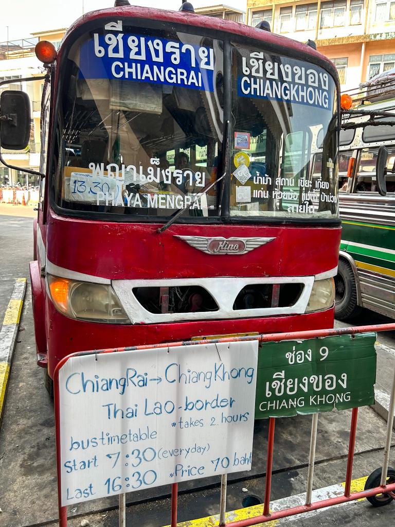 Bus from Chiang Rai to Chiang Khong